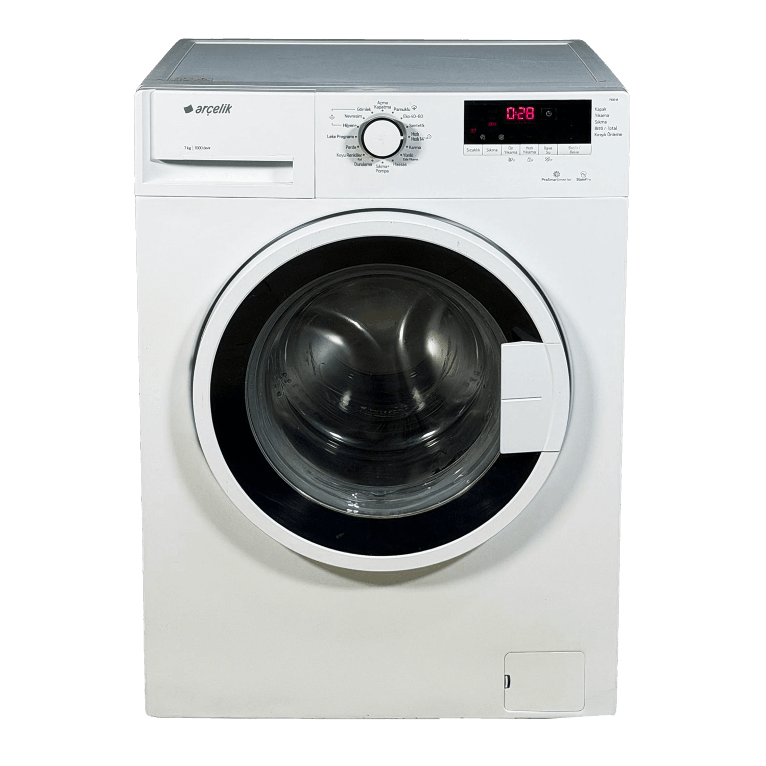Arçelik 7100M 7Kg 1000 Devir İnverter Motorlu A+++ Sınıfı 14 Dakika Ve 28 Dakika Hızlı Yıkama Özellikli Dijital Ekranlı Çamaşır Makinesi
